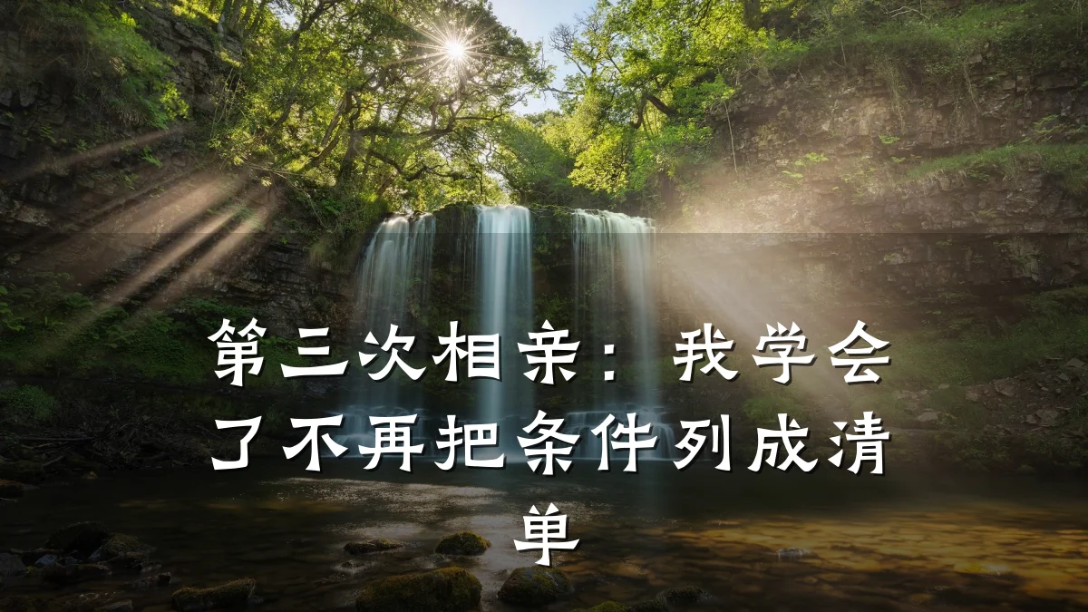 第三次相亲:我学会了不再把条件列成清单