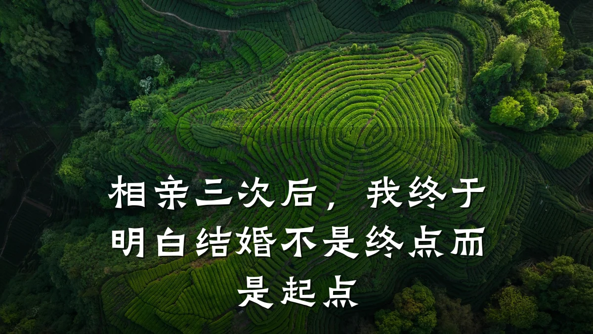 相亲三次后,我终于明白结婚不是终点而是起点