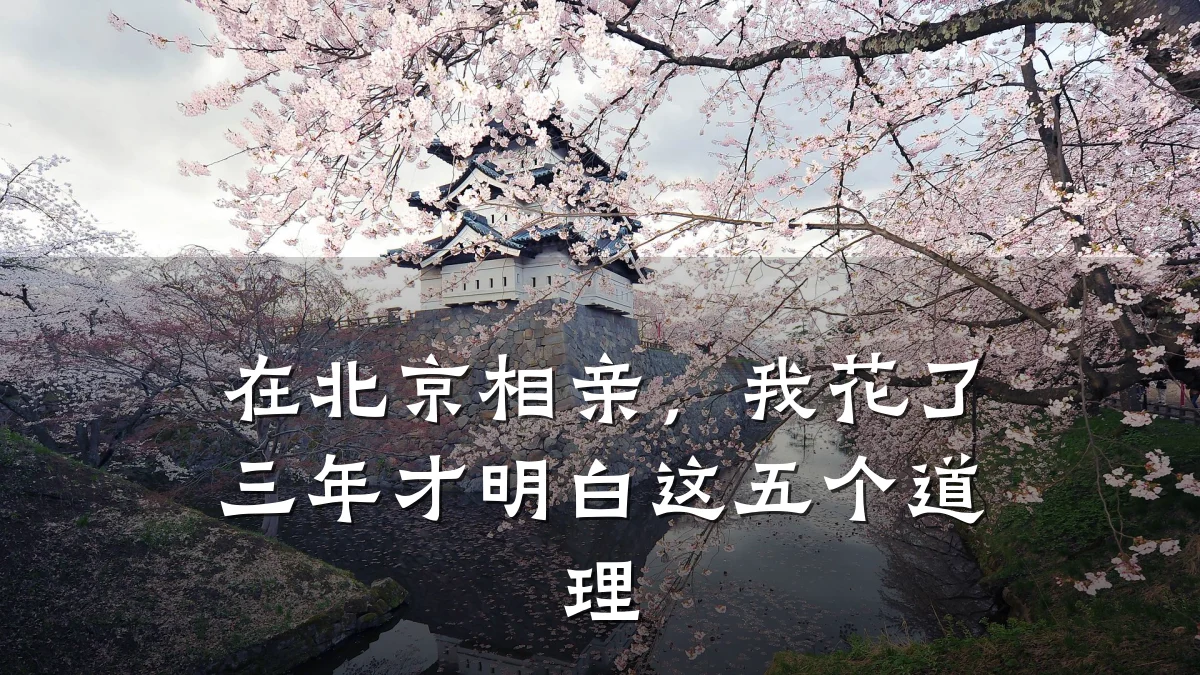 在北京相亲,我花了三年才明白这五个道理