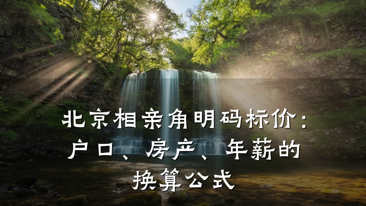 北京相亲角明码标价:户口、房产、年薪的换算公式