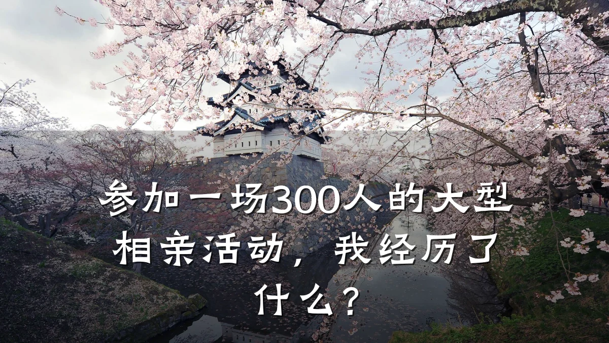 参加一场300人的大型相亲活动,我经历了什么?