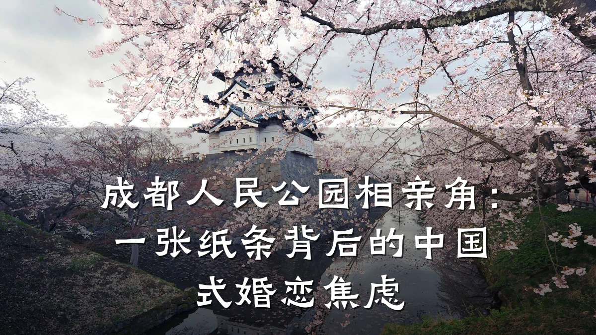 成都人民公园相亲角:一张纸条背后的中国式婚恋焦虑