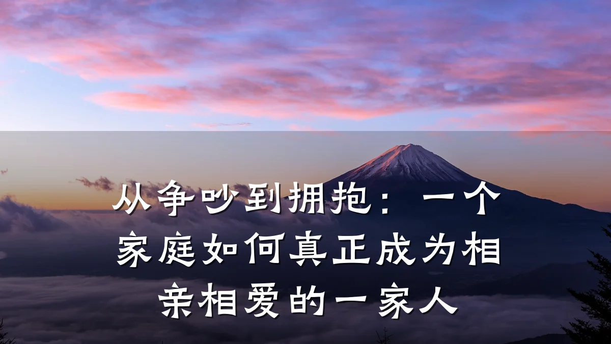从争吵到拥抱:一个家庭如何真正成为相亲相爱的一家人