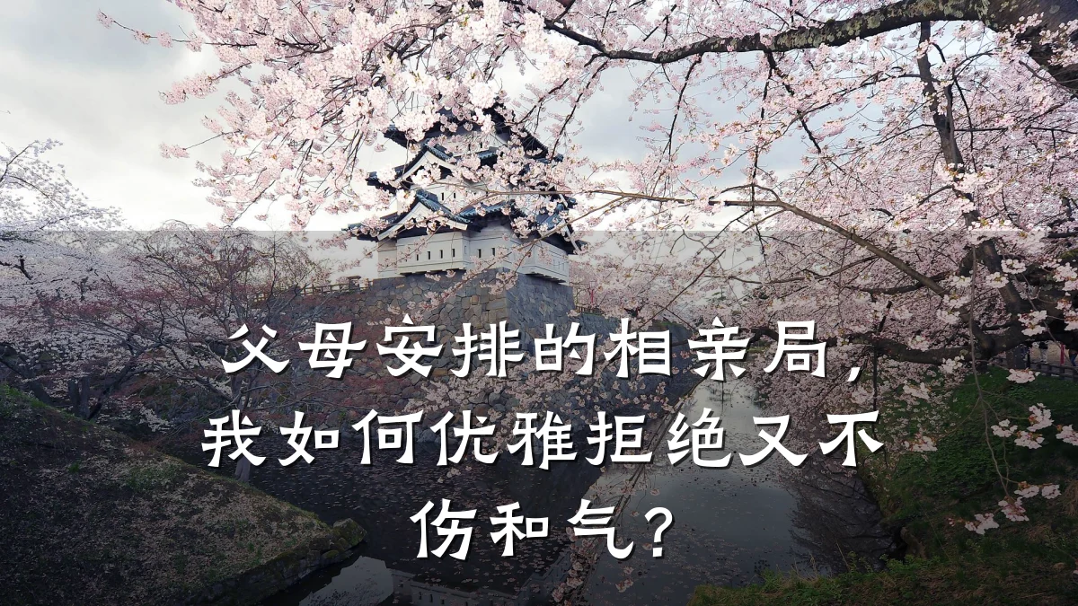 父母安排的相亲局,我如何优雅拒绝又不伤和气?