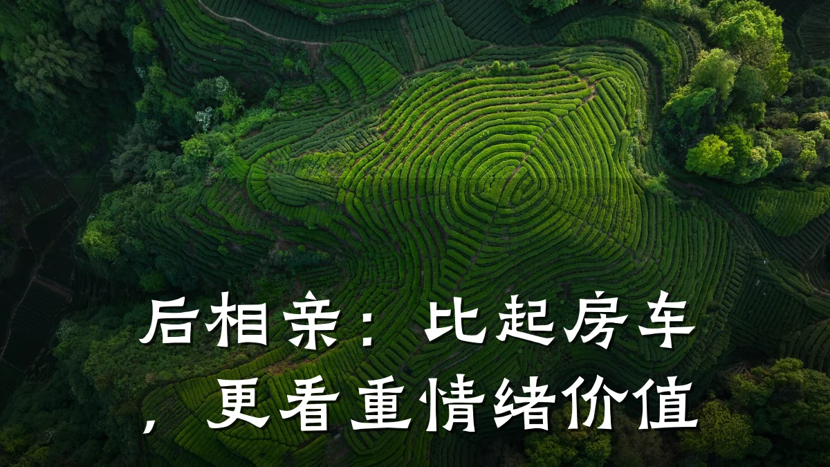 后相亲:比起房车,更看重情绪价值