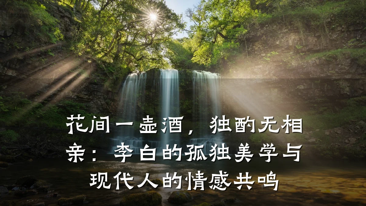 花间一壶酒,独酌无相亲:李白的孤独美学与现代人的情感共鸣