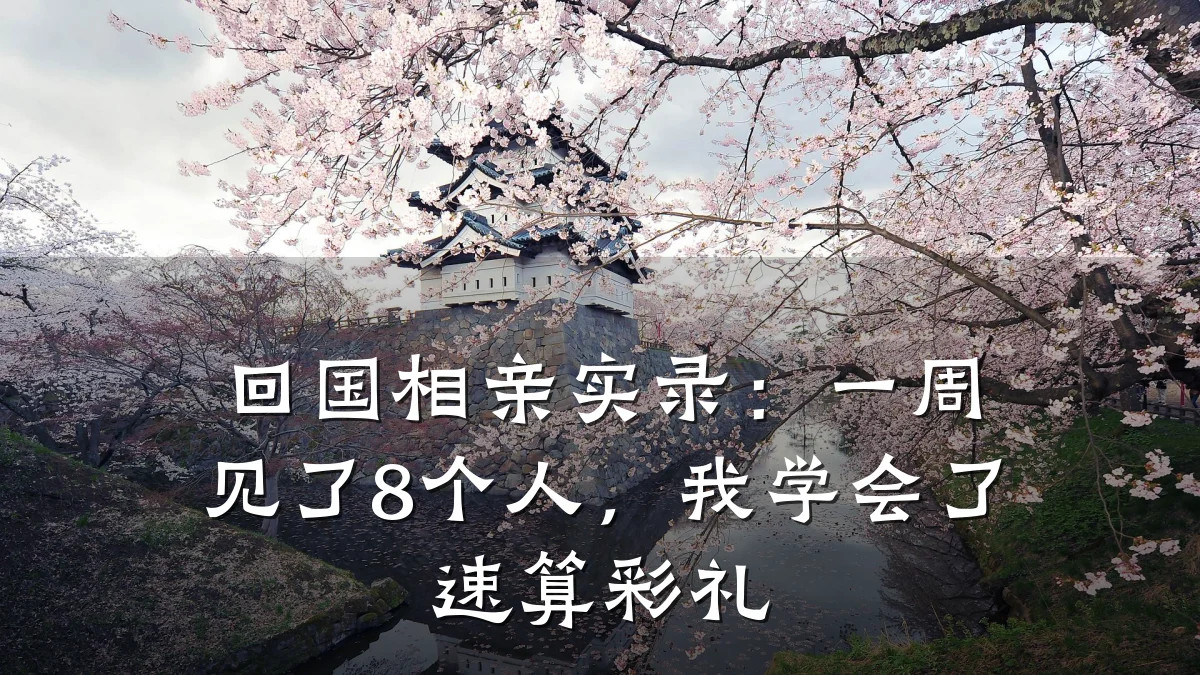 回国相亲实录:一周见了8个人,我学会了速算彩礼