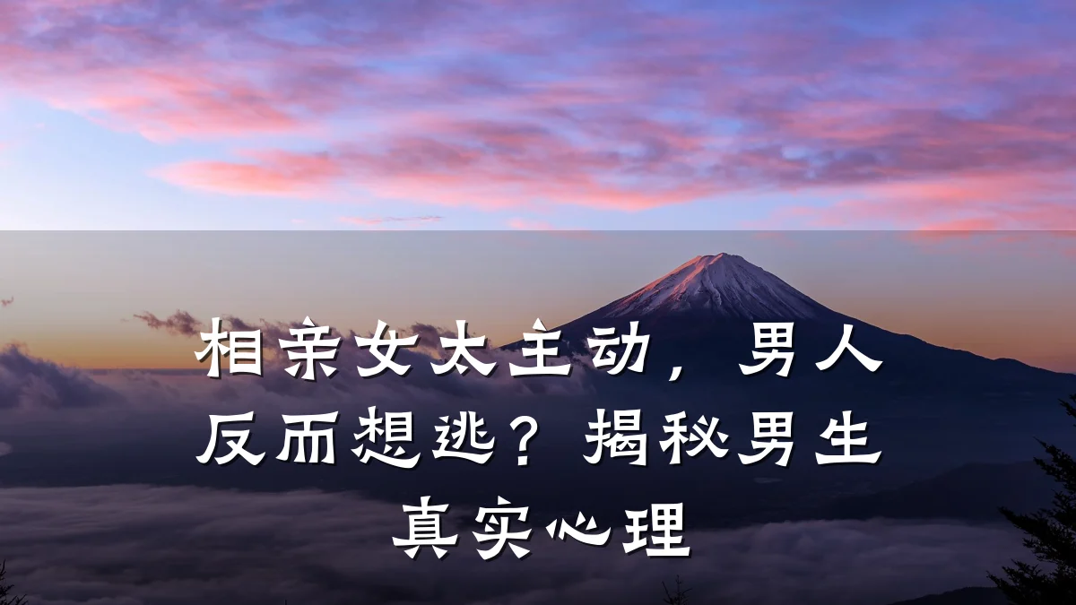 相亲女太主动,男人反而想逃?揭秘男生真实心理