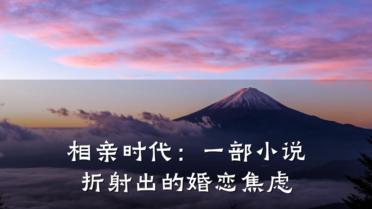 相亲时代:一部小说折射出的婚恋焦虑