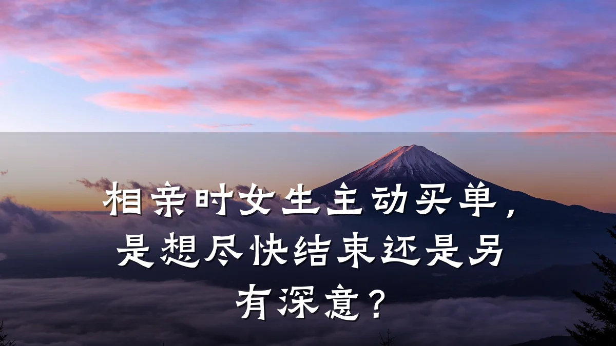 相亲时女生主动买单,是想尽快结束还是另有深意?