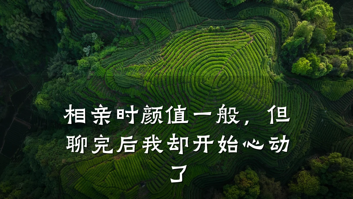 相亲时颜值一般,但聊完后我却开始心动了