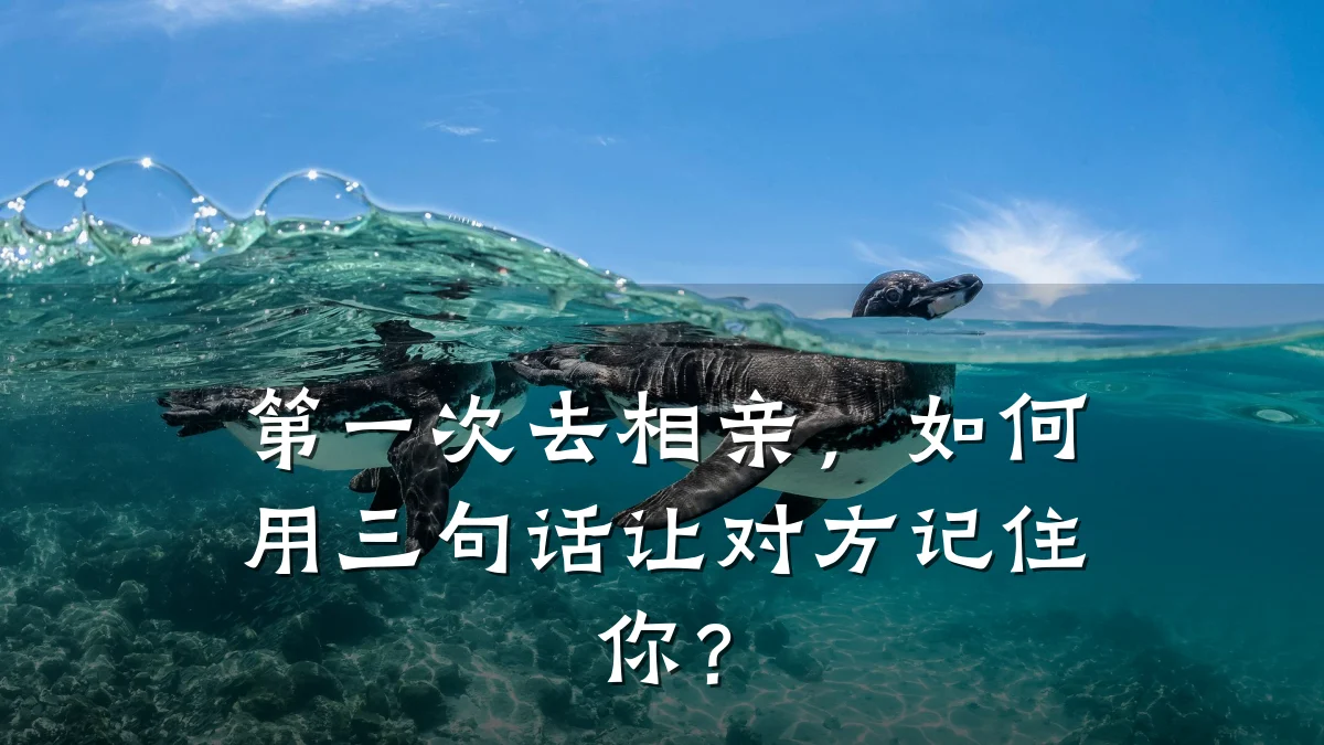 第一次去相亲,如何用三句话让对方记住你?