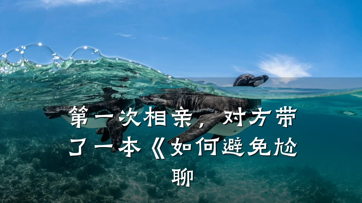 第一次相亲,对方带了一本《如何避免尬聊