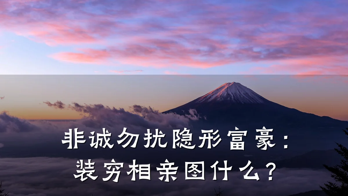 非诚勿扰隐形富豪:装穷相亲图什么?