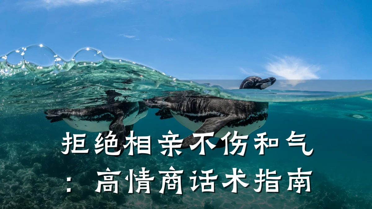 拒绝相亲不伤和气:高情商话术指南