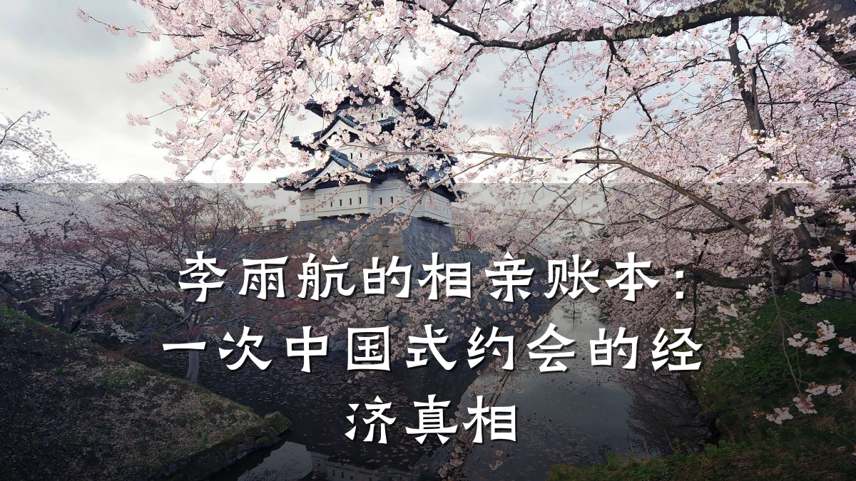 李雨航的相亲账本:一次中国式约会的经济真相