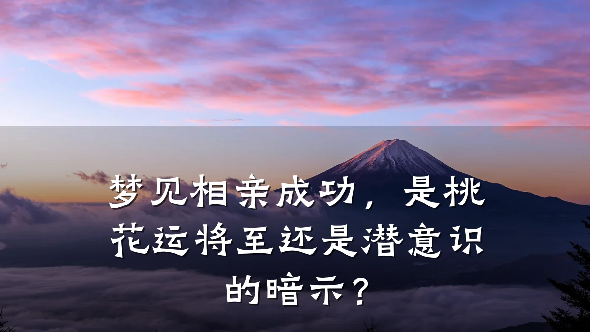 梦见相亲成功,是桃花运将至还是潜意识的暗示?