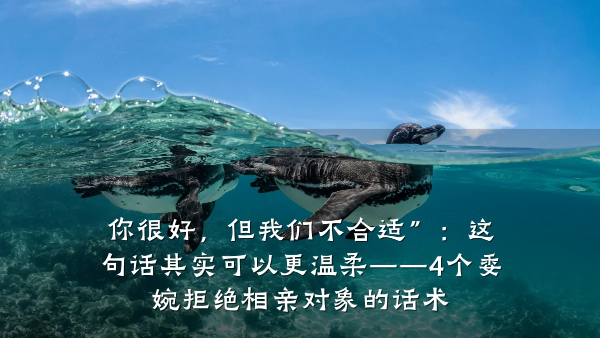你很好,但我们不合适”:这句话其实可以更温柔——4个委婉拒绝相亲对象的话术