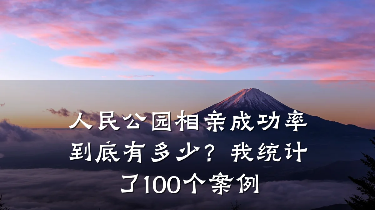 人民公园相亲成功率到底有多少?我统计了100个案例