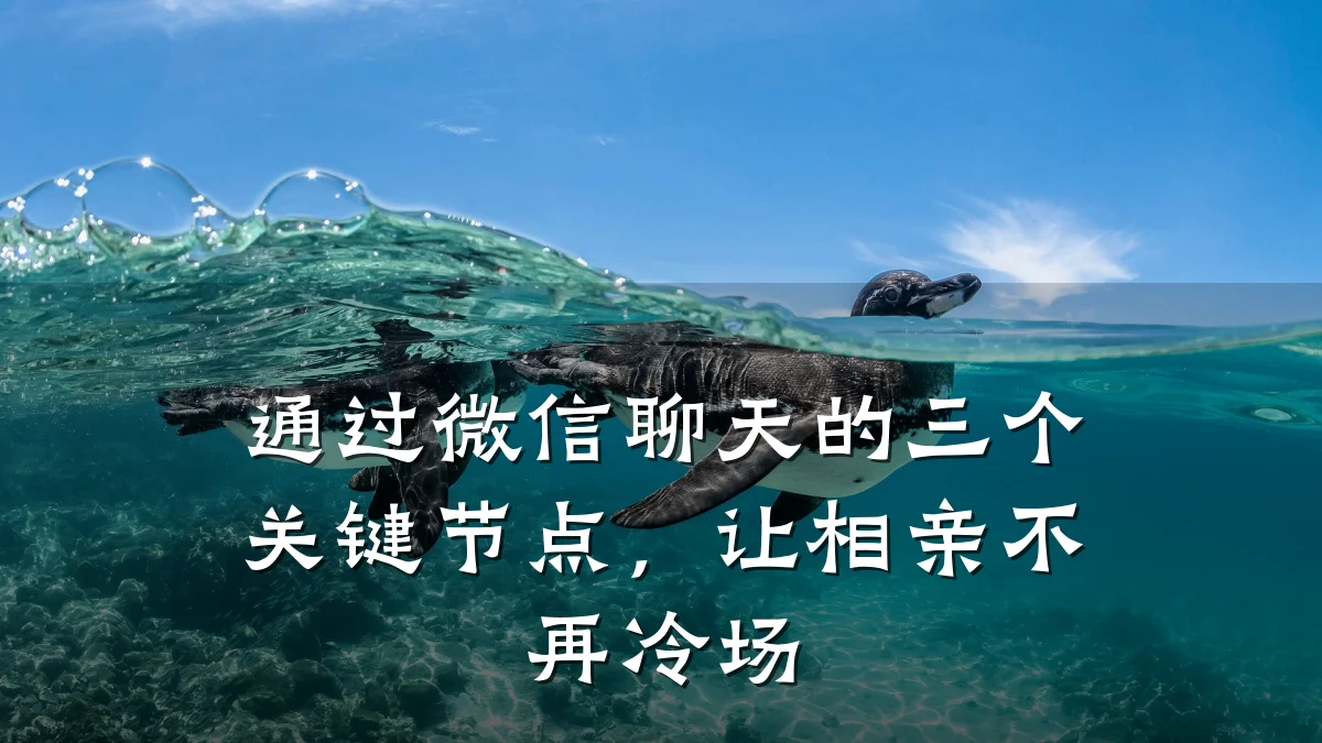 通过微信聊天的三个关键节点,让相亲不再冷场