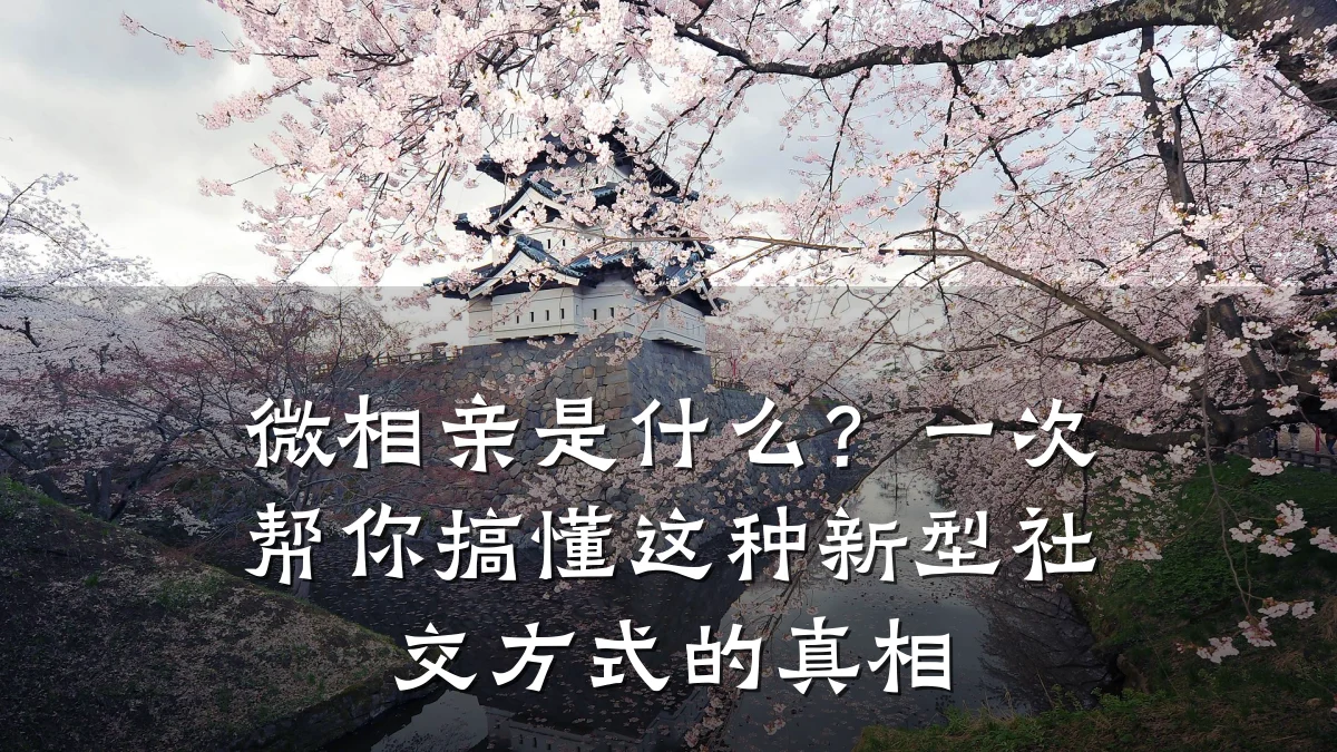 微相亲是什么？一次帮你搞懂这种新型社交方式的真相