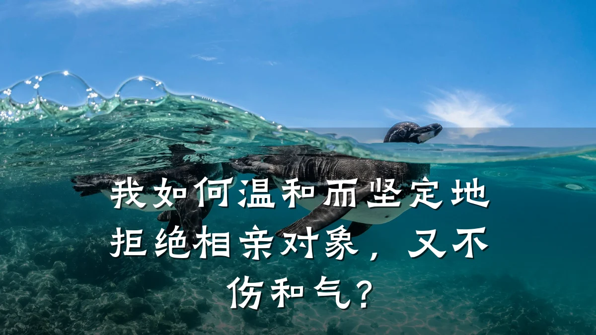 我如何温和而坚定地拒绝相亲对象,又不伤和气?