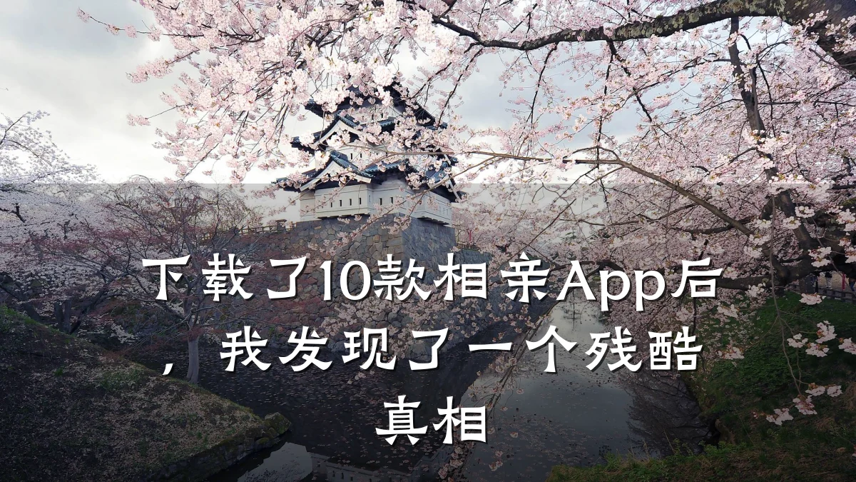 下载了10款相亲App后,我发现了一个残酷真相