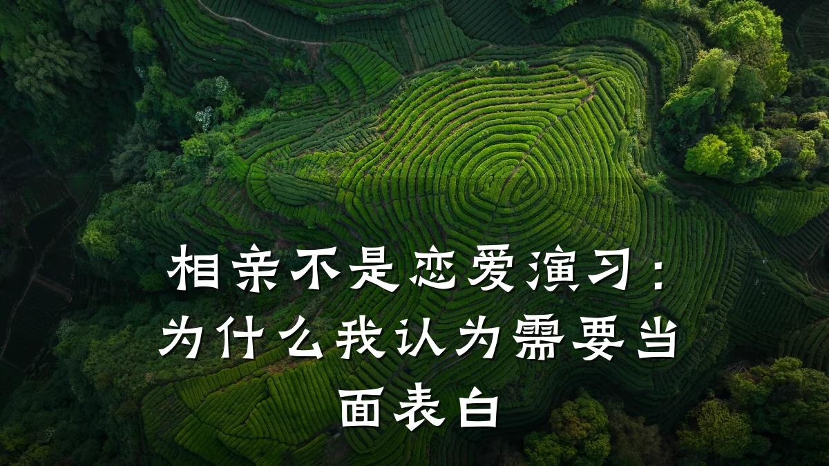 相亲不是恋爱演习:为什么我认为需要当面表白