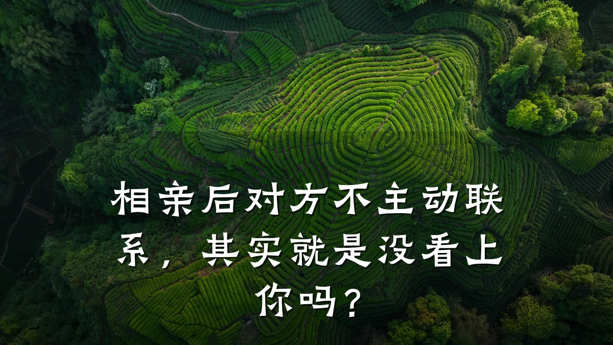 相亲后对方不主动联系,其实就是没看上你吗?