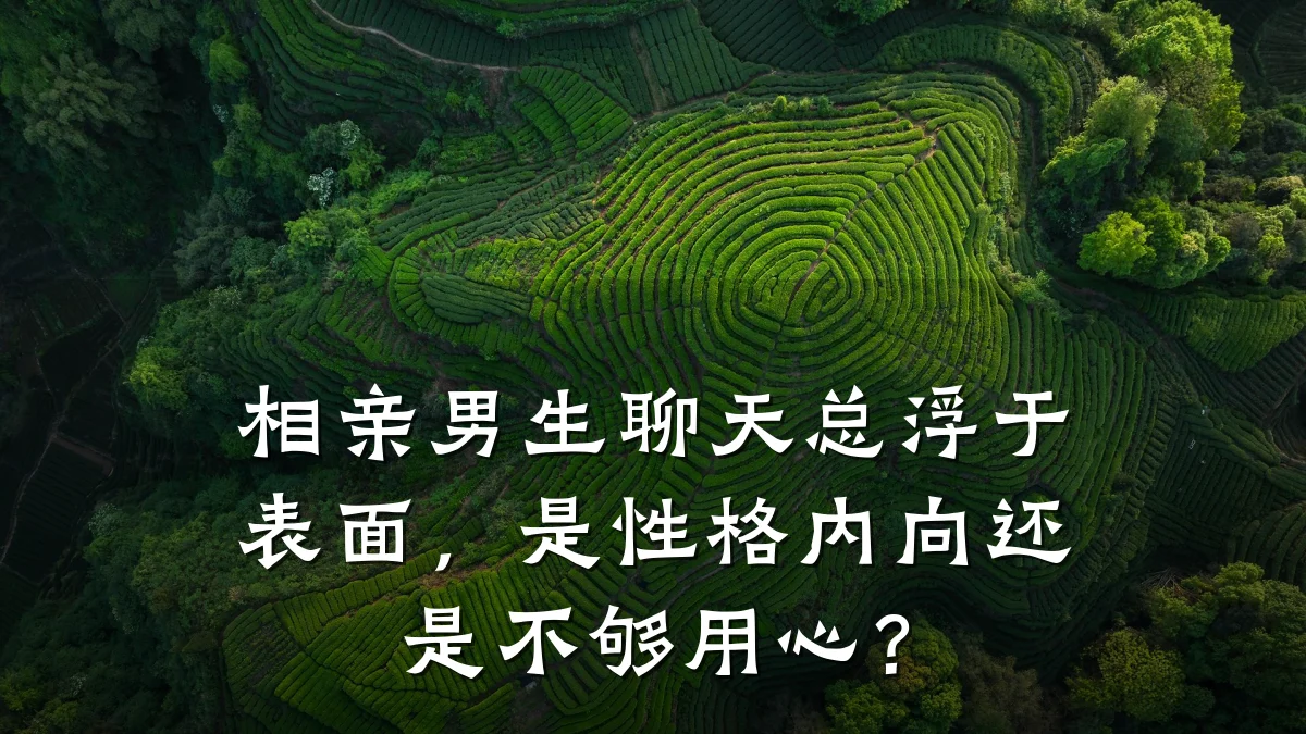 相亲男生聊天总浮于表面,是性格内向还是不够用心?