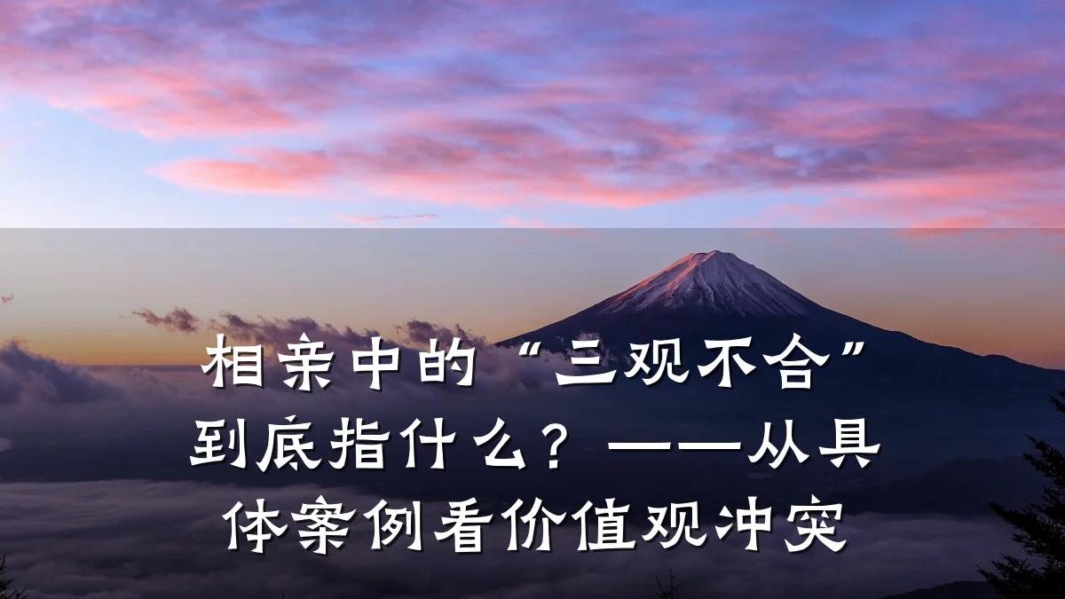 相亲中的“三观不合”到底指什么?——从具体案例看价值观冲突