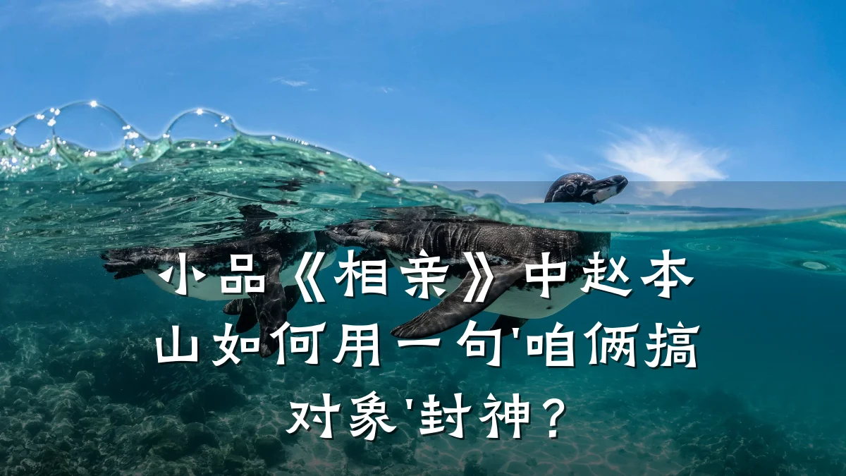 小品《相亲》中赵本山如何用一句'咱俩搞对象'封神?