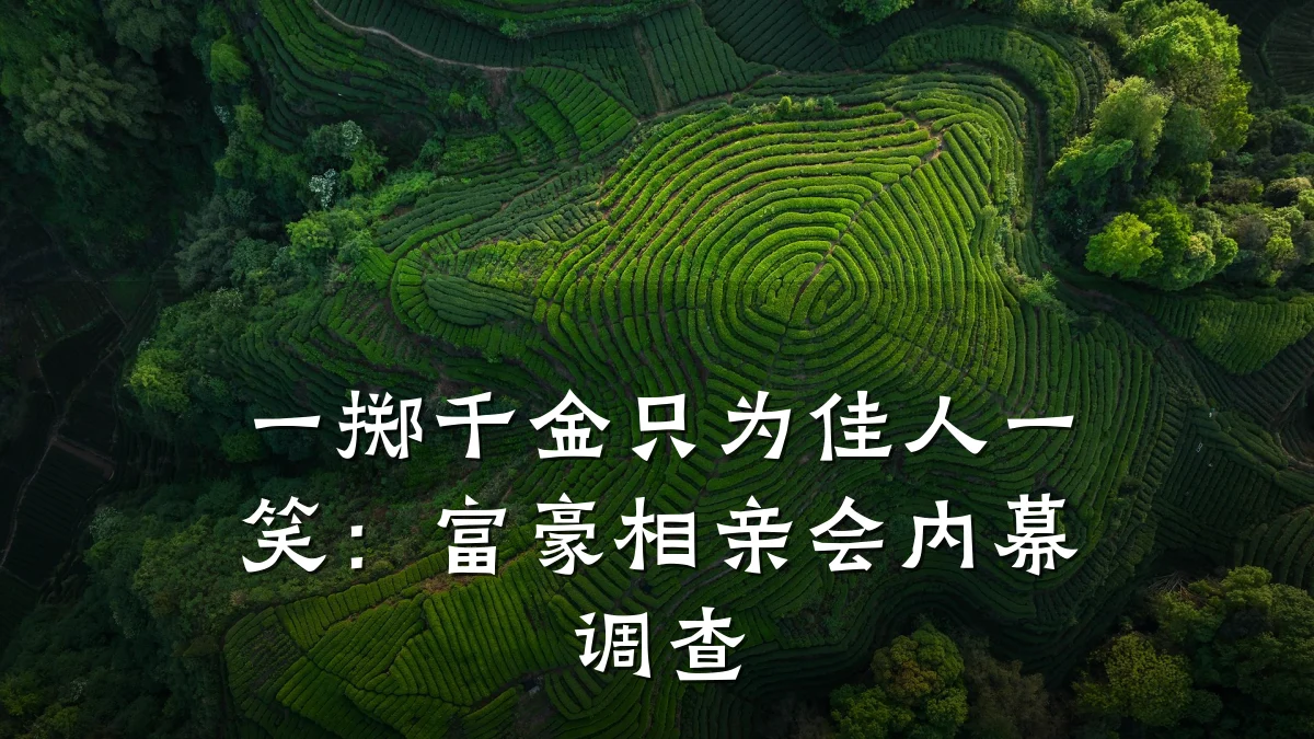 一掷千金只为佳人一笑:富豪相亲会内幕调查
