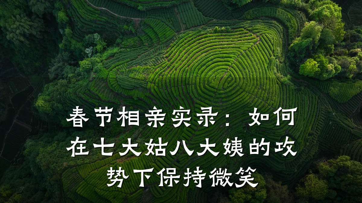 春节相亲实录:如何在七大姑八大姨的攻势下保持微笑