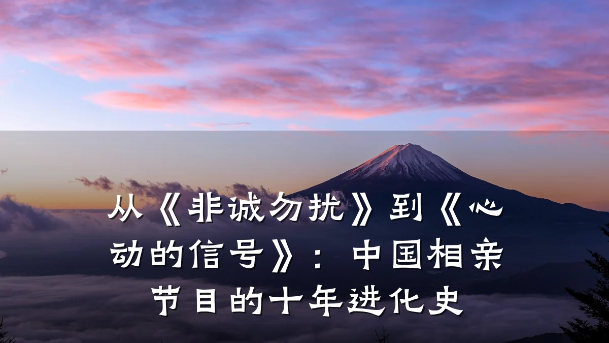 从《非诚勿扰》到《心动的信号》:中国相亲节目的十年进化史