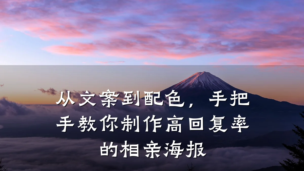 从文案到配色,手把手教你制作高回复率的相亲海报