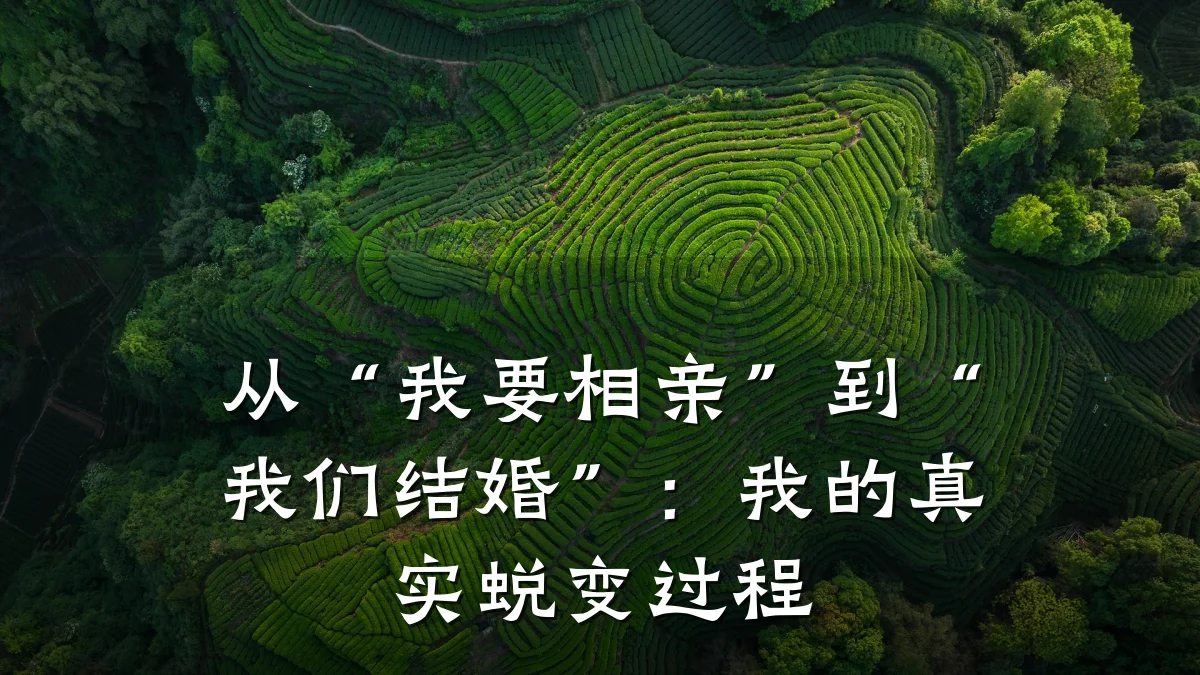 从“我要相亲”到“我们结婚”:我的真实蜕变过程