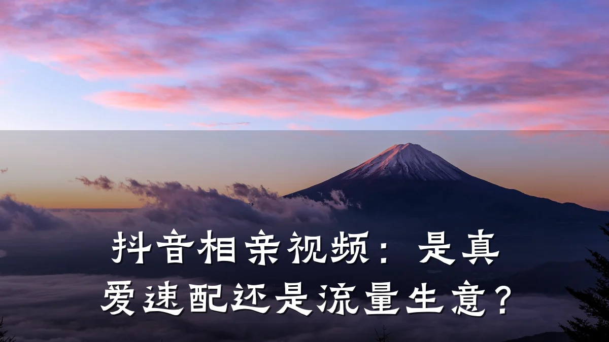 抖音相亲视频:是真爱速配还是流量生意?