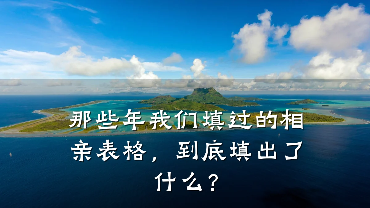 那些年我们填过的相亲表格,到底填出了什么?