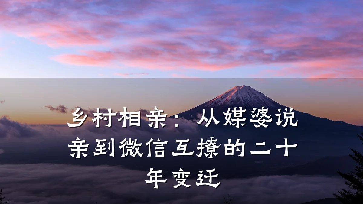 乡村相亲:从媒婆说亲到微信互撩的二十年变迁