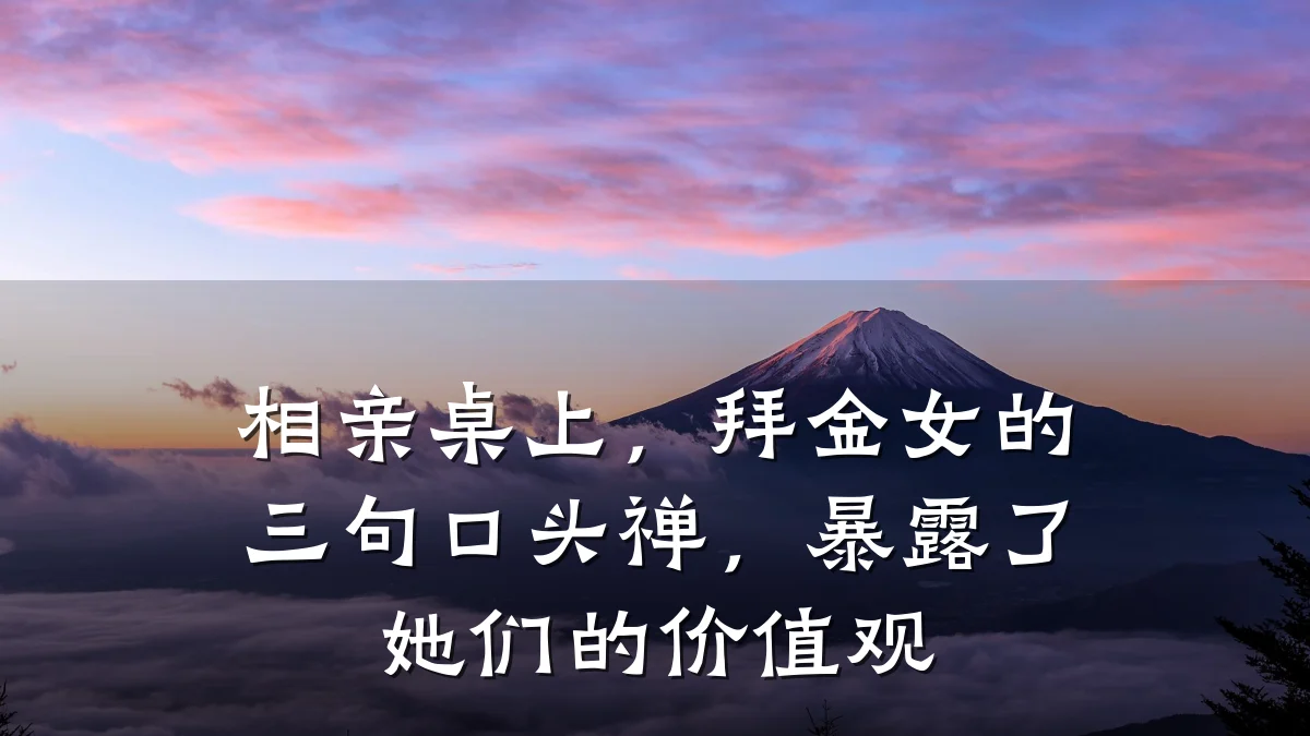 相亲桌上,拜金女的三句口头禅,暴露了她们的价值观