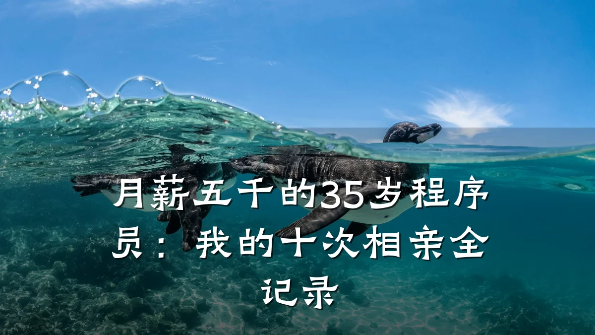 月薪五千的35岁程序员:我的十次相亲全记录