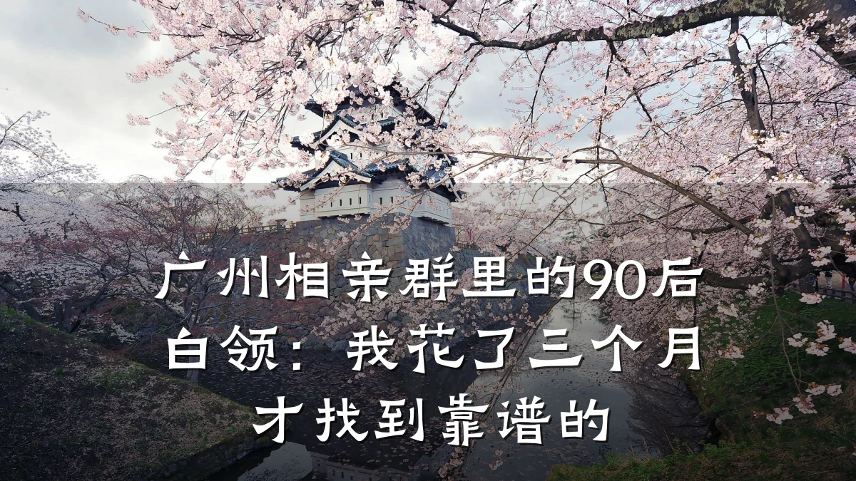 广州相亲群里的90后白领:我花了三个月才找到靠谱的