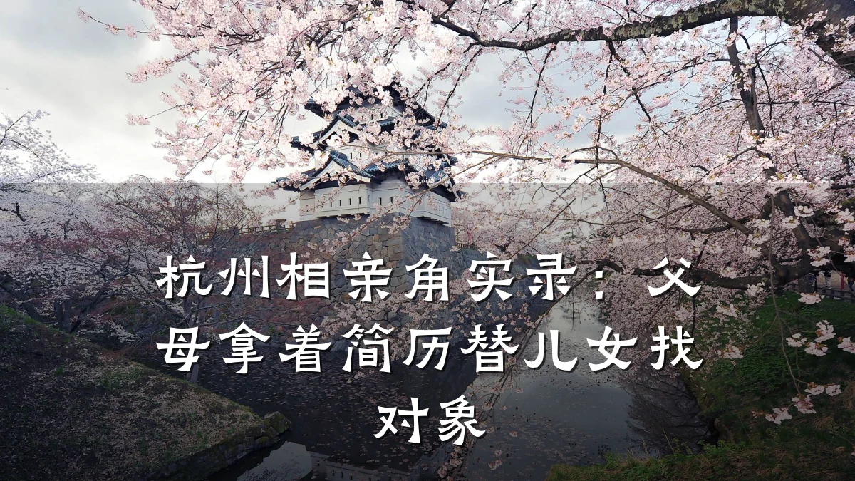 杭州相亲角实录:父母拿着简历替儿女找对象