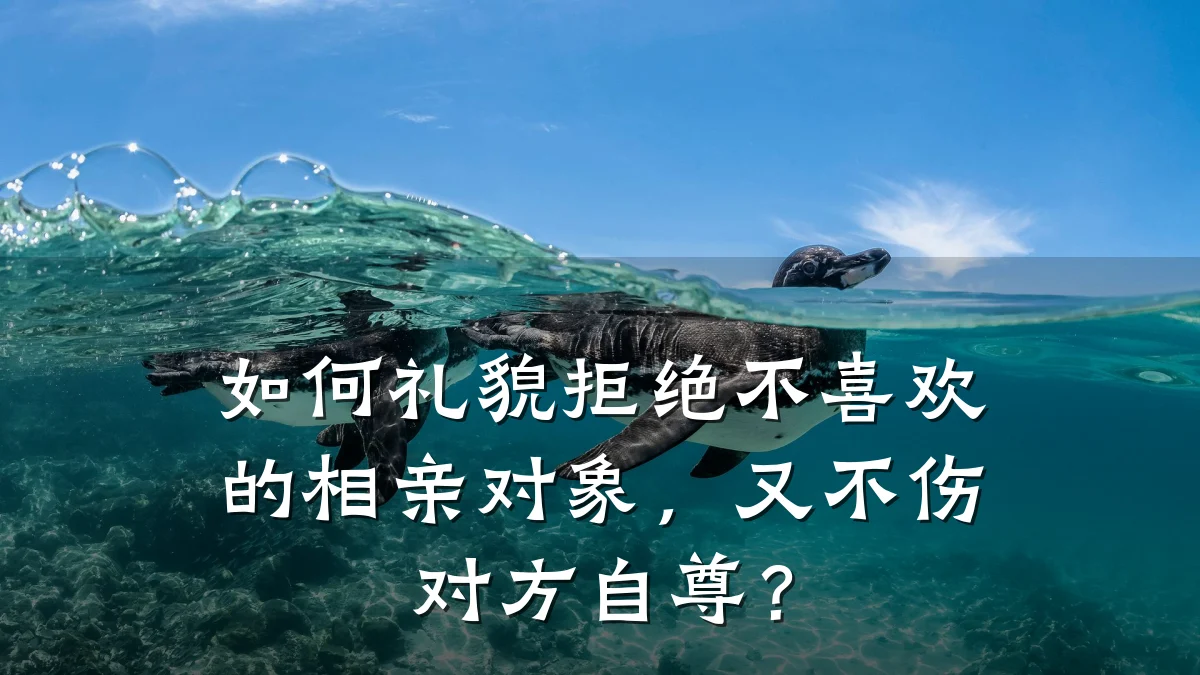 如何礼貌拒绝不喜欢的相亲对象,又不伤对方自尊?
