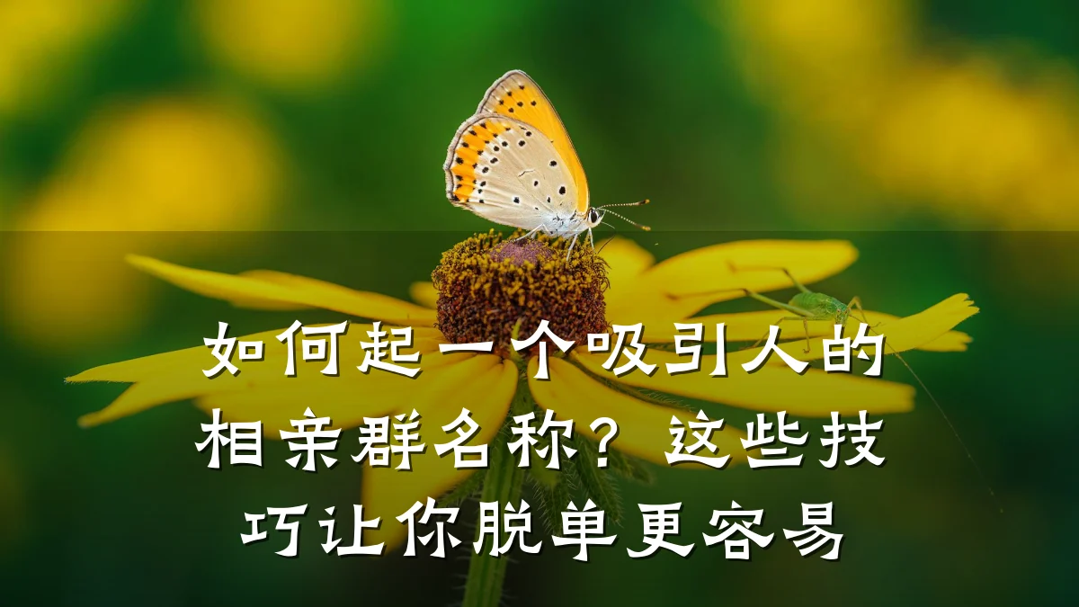 如何起一个吸引人的相亲群名称?这些技巧让你脱单更容易