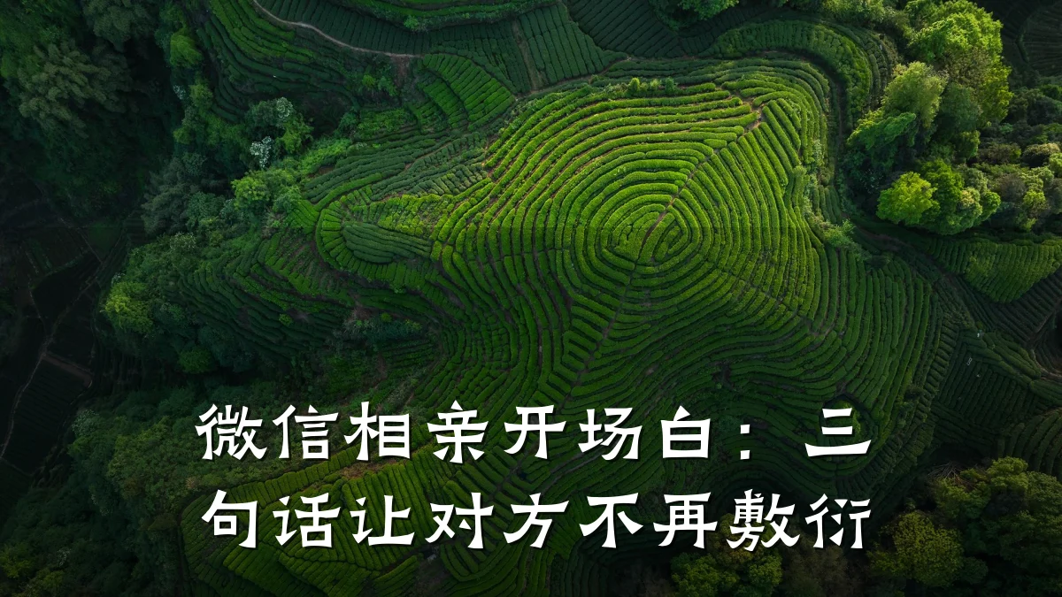 微信相亲开场白:三句话让对方不再敷衍