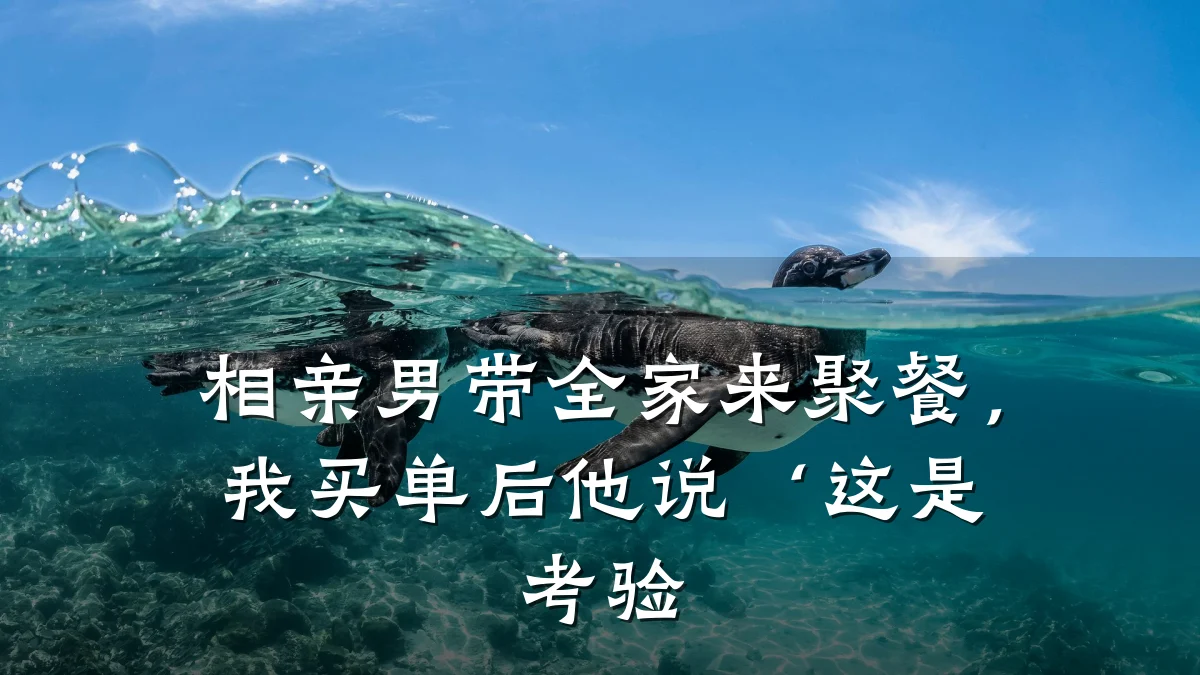 相亲男带全家来聚餐,我买单后他说‘这是考验
