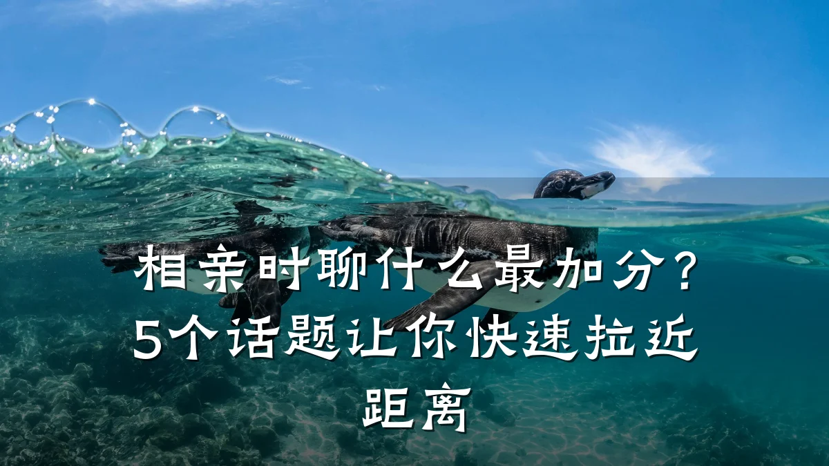 相亲时聊什么最加分?5个话题让你快速拉近距离