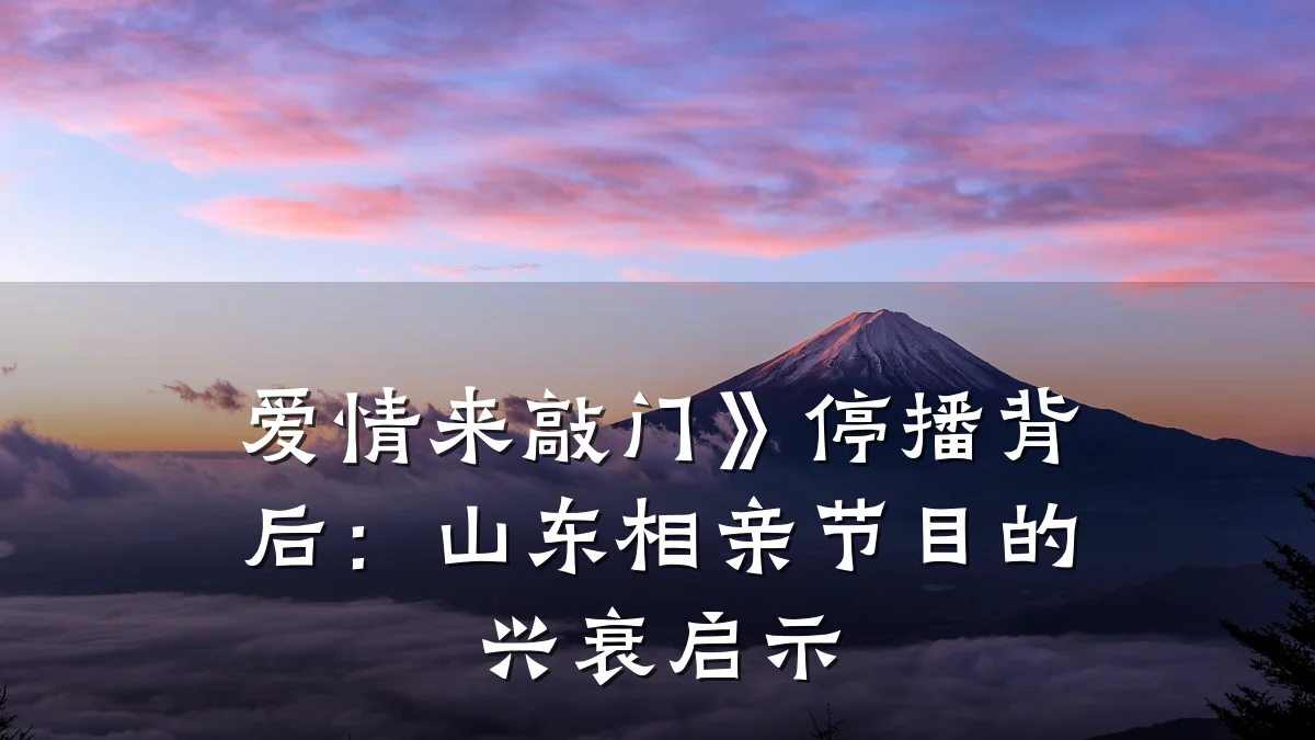爱情来敲门》停播背后:山东相亲节目的兴衰启示